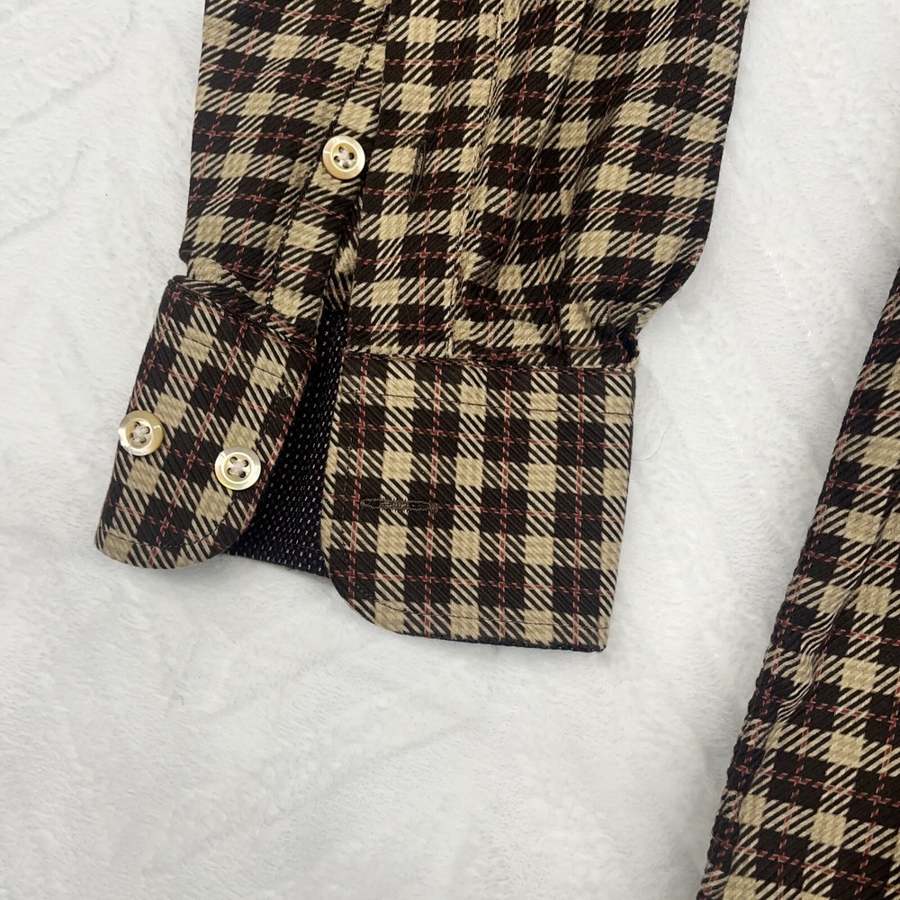 Burberry Mens Button Up Shirt Multicolor Plaid Cotton Long Sleeves USA Large - Picture 2 of 12